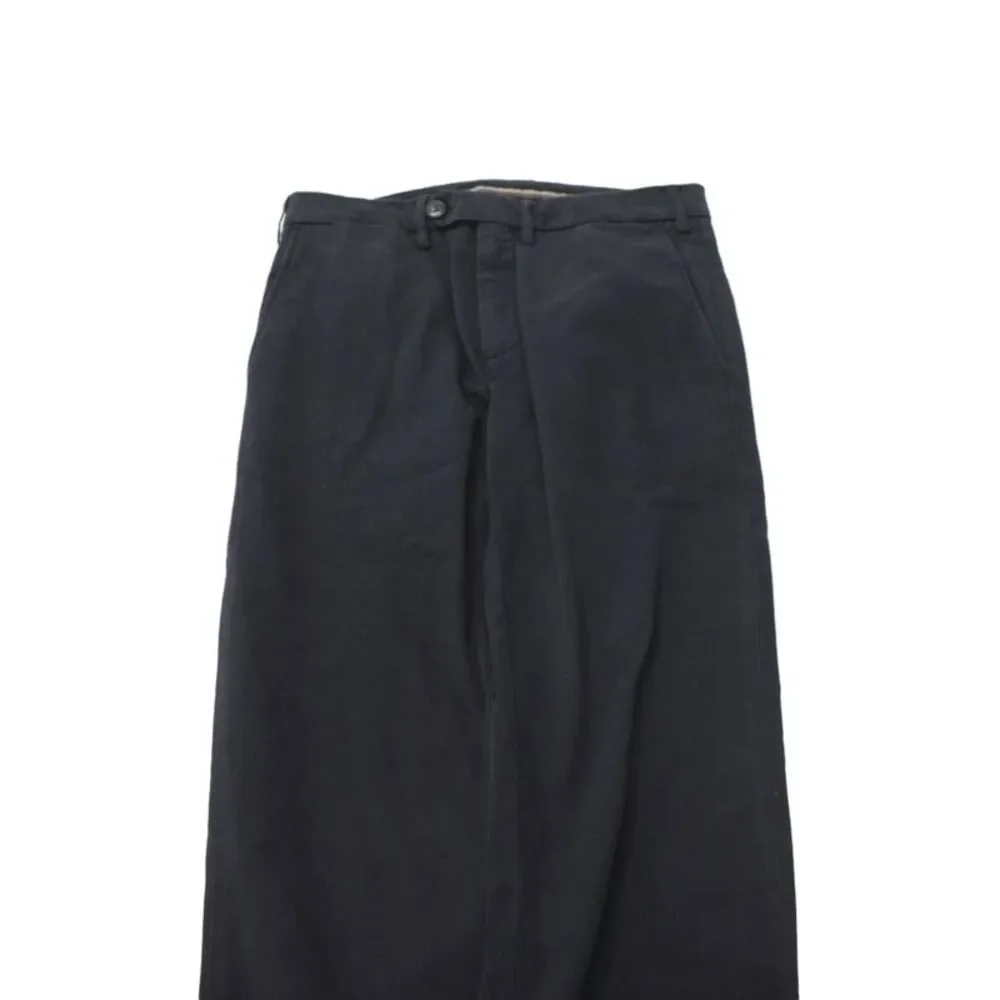 Canali Mens Chino Pants Black Button Cotton Size 44